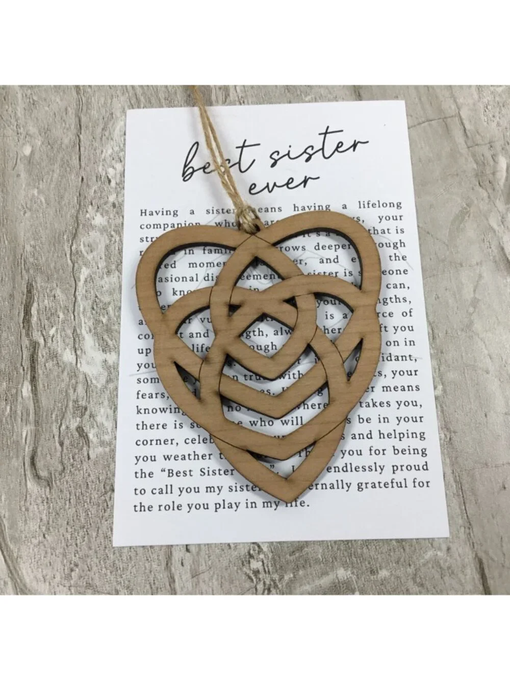 The Sister Celtic Knot Story Card Ornament